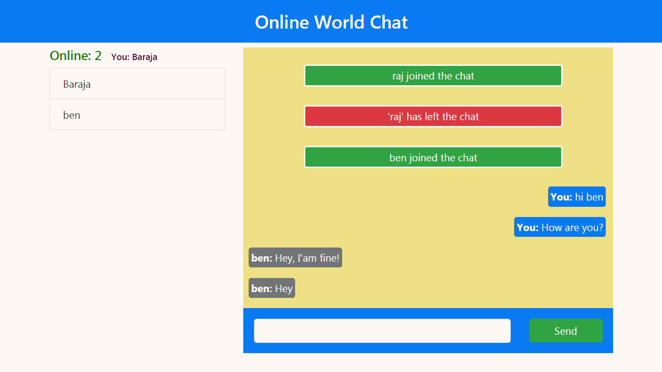 node js global chat app